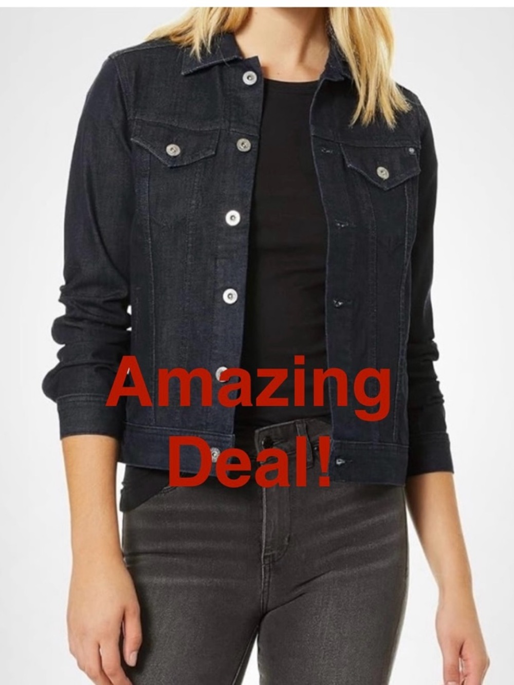 NWT AG Adriano Goldschmied Mya Dark Blue Denim Jacket